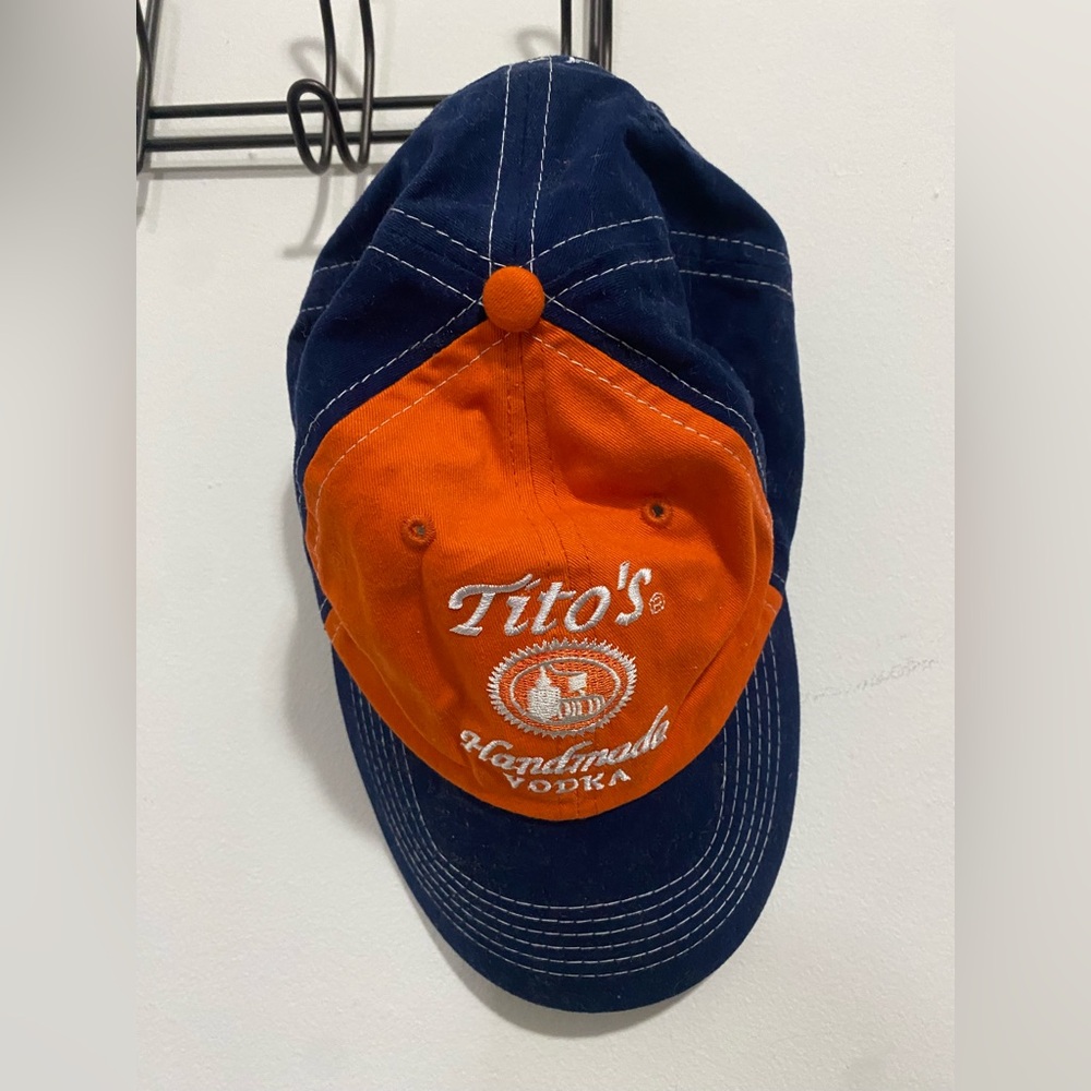 Tito's Handmade Vodka Orange and Blue Hat